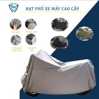 Bạt phủ xe máy cao cấp 2 lớp chuẩn vải dù cán PU che nắng chống mưa, chống trộm xe, áo chùm xe, áo phủ xe máy