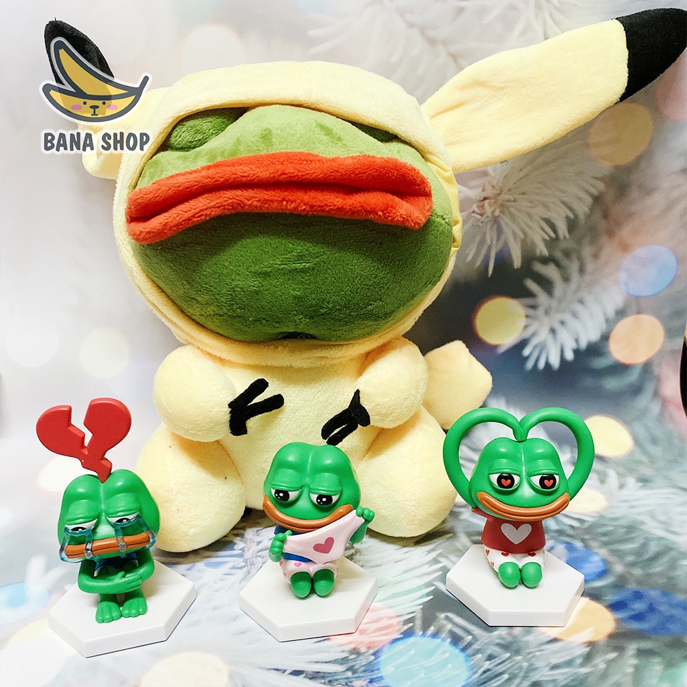 Mô hình figure sưu tầm ếch xanh Pepe sad frog siêu bựa có chân đế cho vozer voz