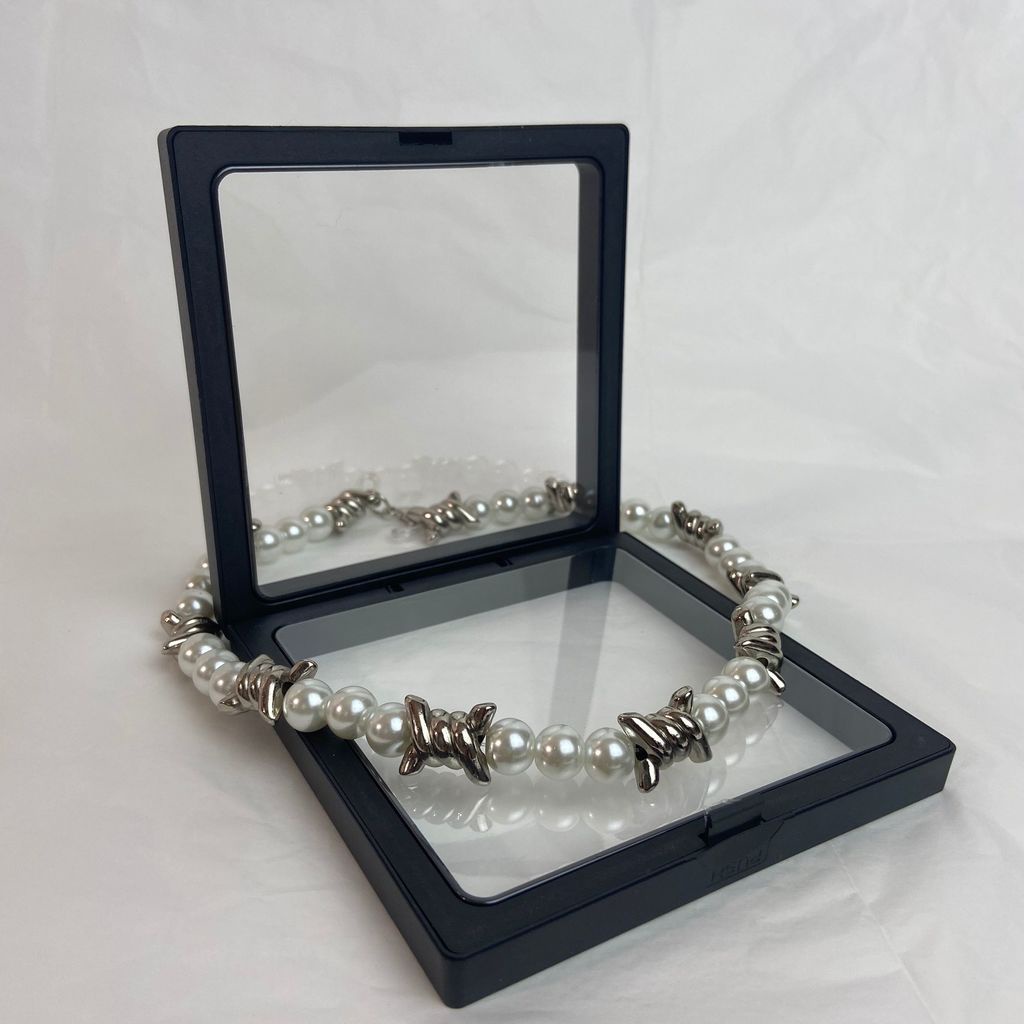 Vòng cổ Đính Hạt Ngọc Trai Phong Cách hip hop Diablo Cá Tính Cho Nam Và Nữ