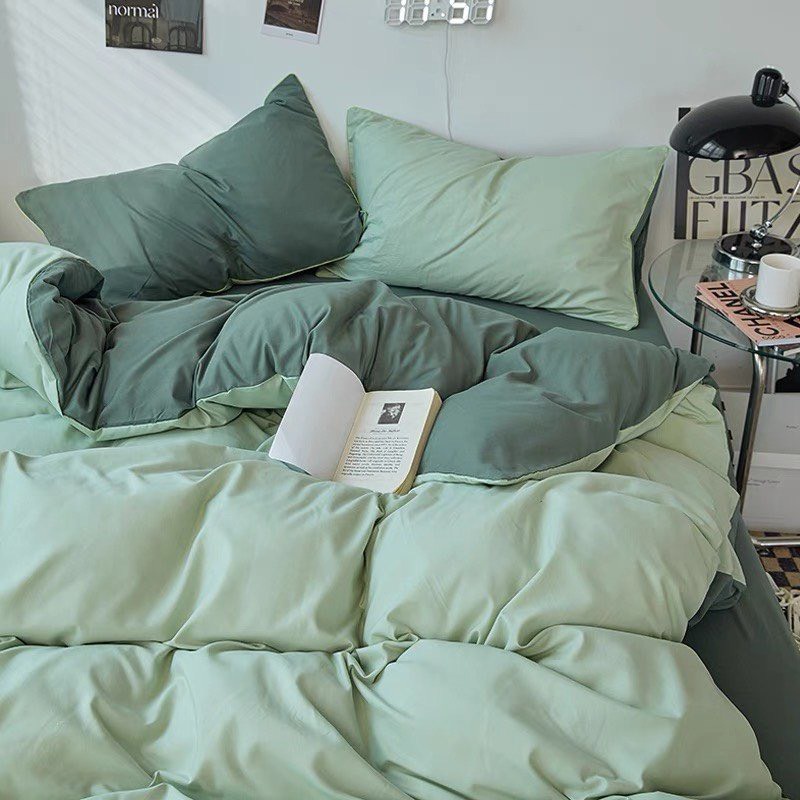 Bộ chăn ga gối Lidaco Cotton Tici notag phối màu kiểu mới