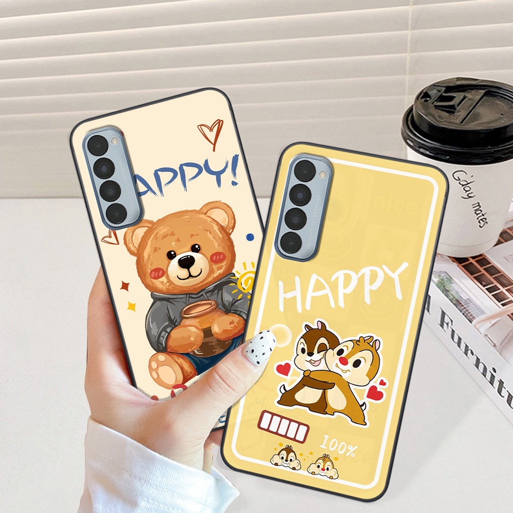 Ốp Oppo Reno4 / Reno4 Pro / Reno 4 in hình gấu vịt caro nhiều màu sắc ngộ nghĩnh dễ thương