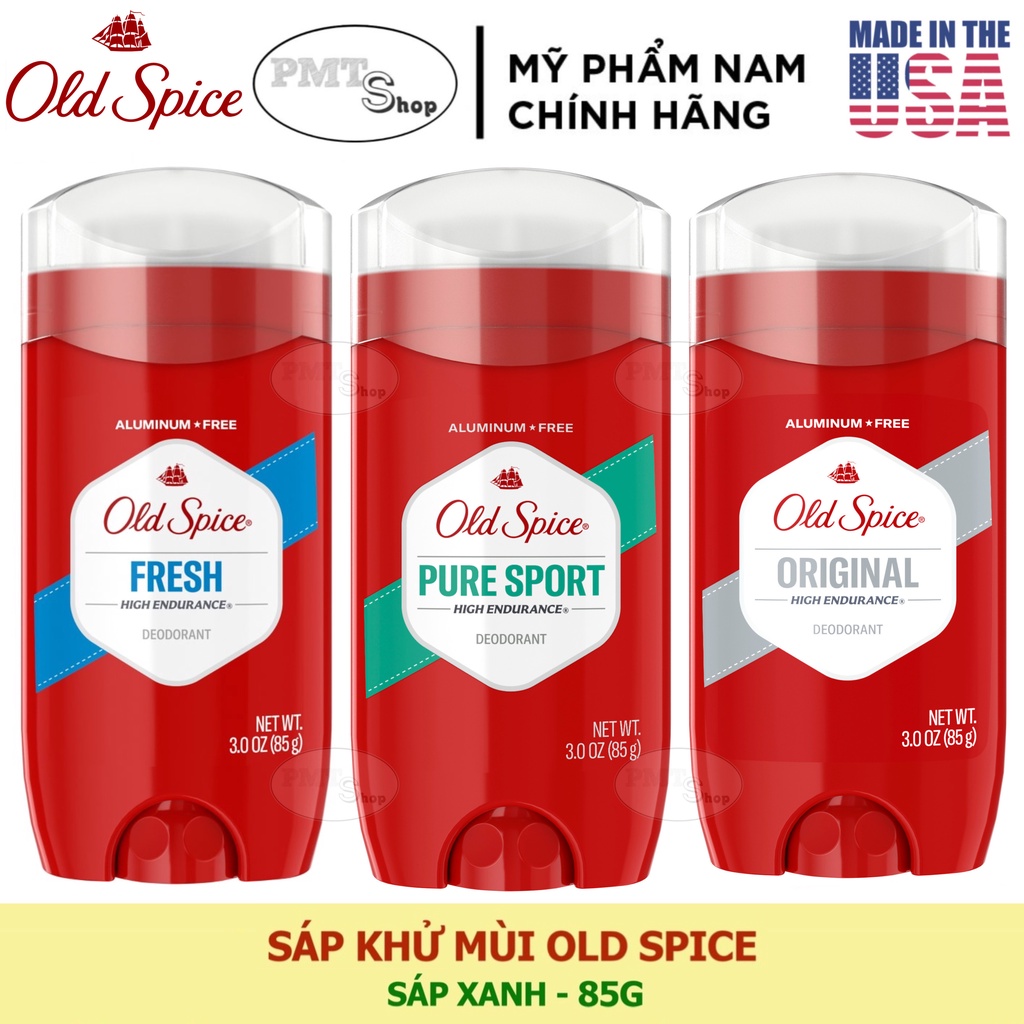 Lăn sáp khử mùi Old Spice sáp xanh Pure Sport , Fresh , Original 68g 85g NK Mỹ