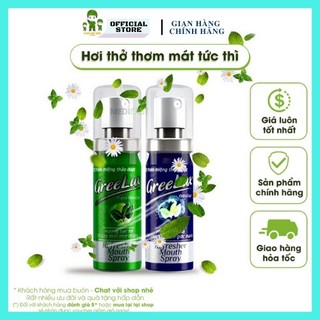 Xịt thơm miệng Greelux Thảo Dược chai 12ml hương bạc hà khử mùi hôi miệng - nước xịt thơm miệng Gree Lux