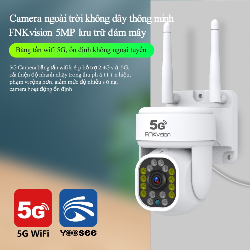 Camera Ngoài Trời PTZ MINI Xoay 360° Chống Nước YooSee Full HD 5MP 36 Led Ban Đêm Trợ Sáng Đàm Thoại 2 Chiều