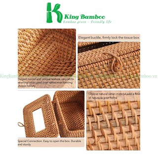 Hộp giấy mây tre đan thủ công KING BAMBOO