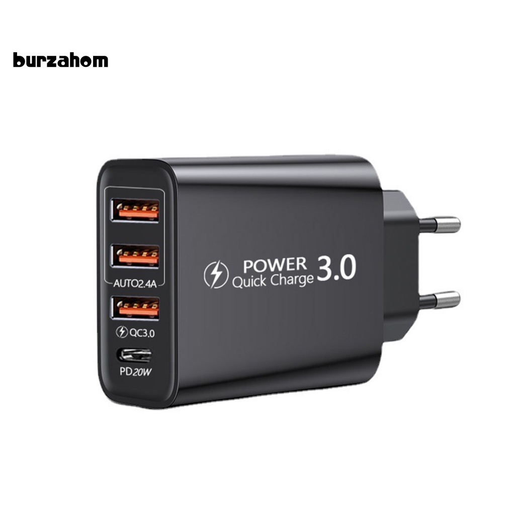 Bộ Chia 3 Cổng Sạc USB Và Type-C Phích Cắm EU Đa Năng Cho Điện Thoại