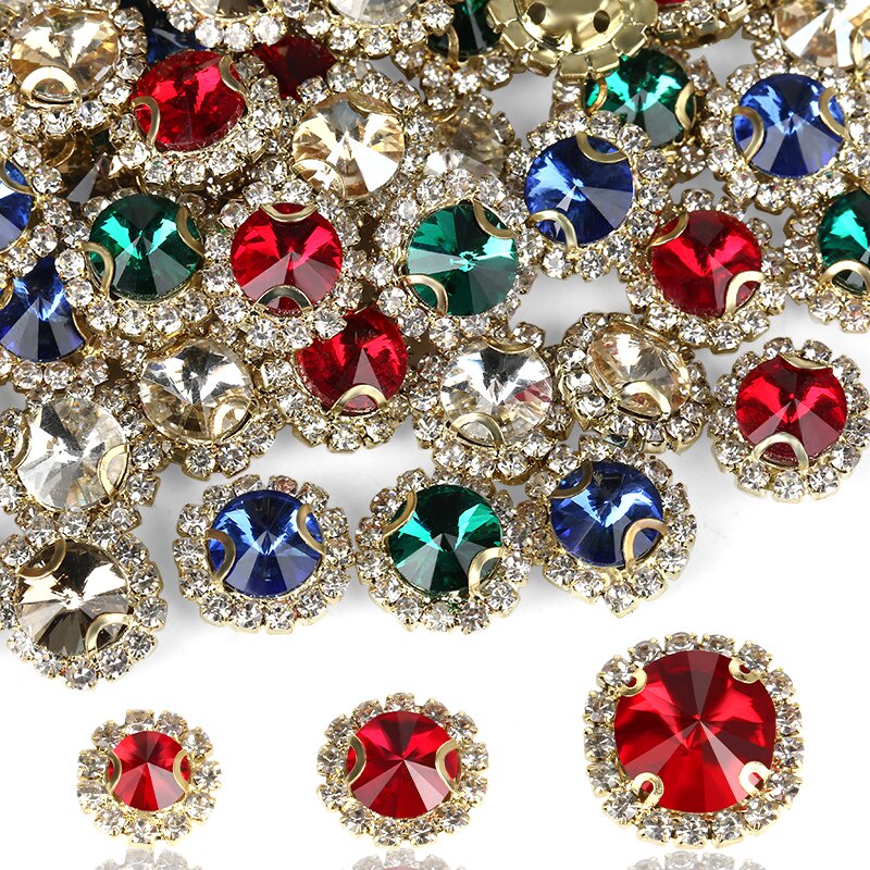 Khóa Cài Kính / Giày / Váy Cưới Hình Tròn Đính Đá Lấp Lánh Sang Trọng Diy