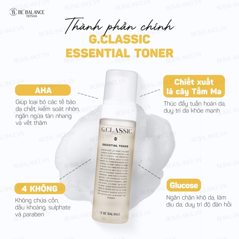 Toner chống lão hoá giảm nám BEBALANCE GCLASSIC TONER 200ml