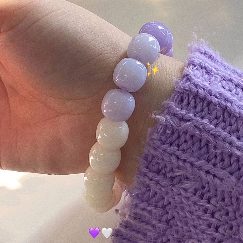 Vòng Tay Chuỗi Hạt Bồ Đề Mềm Mại Màu Gradient Thời Trang Cho Nữ