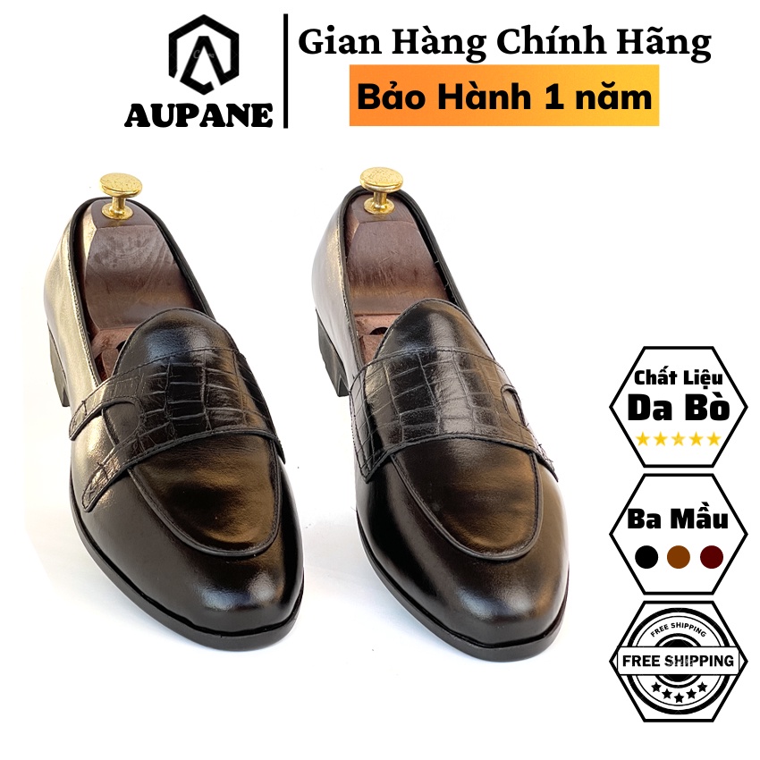 Giày lười nam da bò thật bảo hành 12 tháng dáng penny loafer - Mã T333