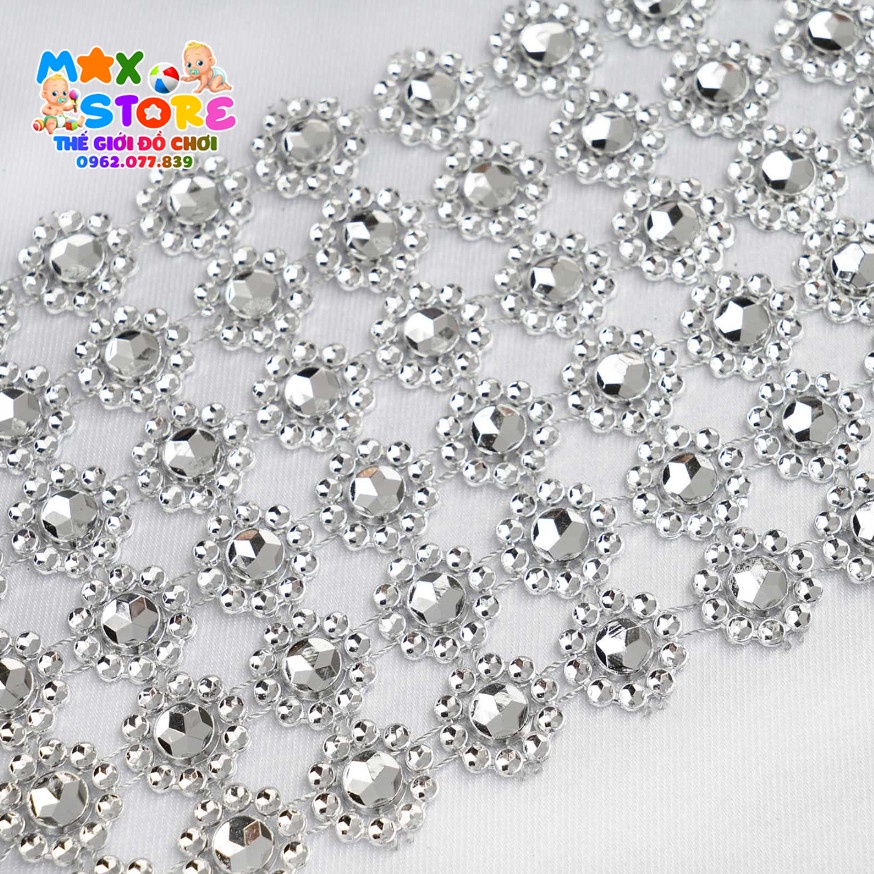 Lẻ 1m 1 Hàng Dây Đá Hoa Thị, Đá Hoa Mai Cuộn Kim Sa Trang Trí Oản Tài Lộc, Oản Thờ, Làm Đồ Handmade