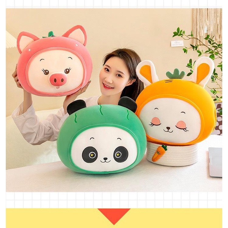 Chăn gối gấu bông hình thú Cún 3in1 siêu đáng yêu), có chỗ ủ tay