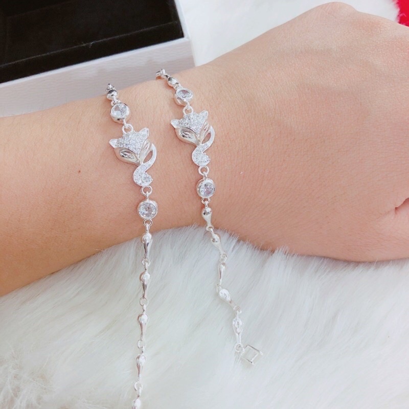 Lắc tay nữ bạc ta, lắc hồ ly may mắn tình duyên dày dặn sáng đẹp - Kho sỉ bạc Nhất Linh