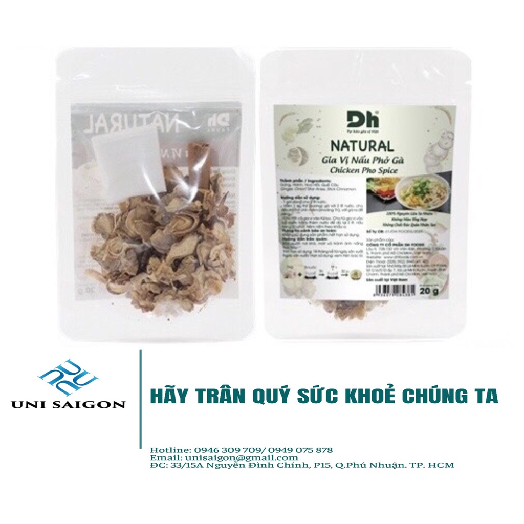 Tổng hợp Gia vị nấu Bún Bò Huế/Phở Bò, Phở Gà/Lẩu thái/Lẩu tiềm Natural DH Foods