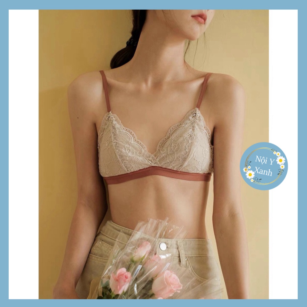 Áo Lót Nữ phối ren thiết kế lưng thoải mái quyến rũ Mã 6915 nội y xanh, chất đẹp, deal tốt