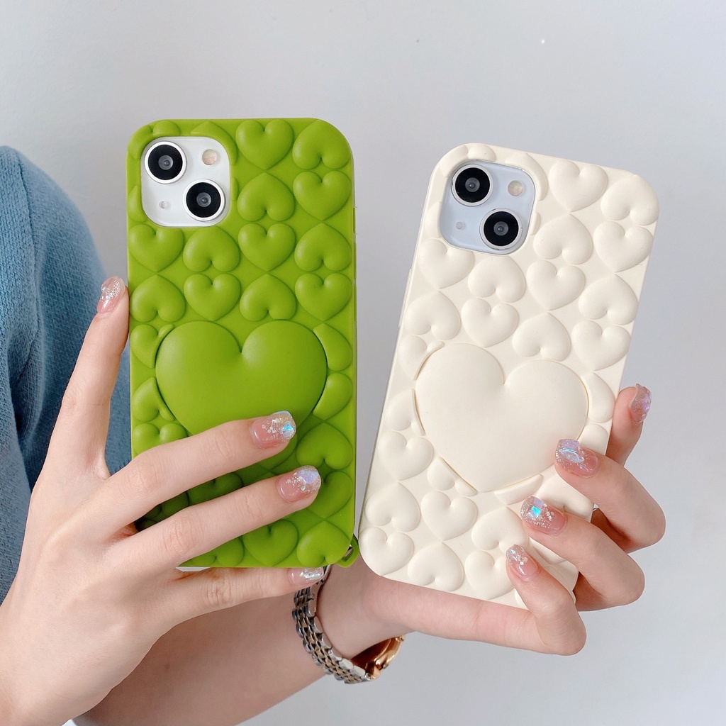 Ốp Điện Thoại Silicon Họa Tiết Trái Tim Lớn Cho iphone 14 13 12 11 pro x xr xs max