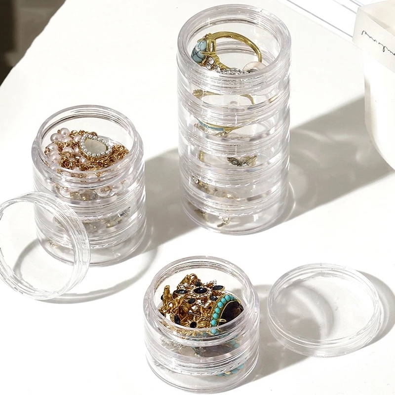 Hộp Đựng Trang Sức Nhiều Tầng Trong Suốt Chống Bụi Tiện Dụng