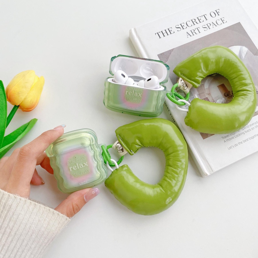 Vỏ Bảo Vệ Hộp Đựng Tai Nghe AirPods 1 / 2 Pro 2 2022 Gen3 Kết Nối Bluetooth Không Dây Bằng TPU Mềm Trong Suốt Màu Xanh Lá