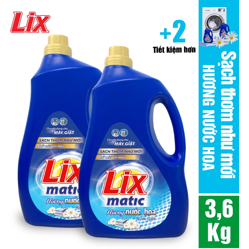 COMBO 2 chai nước giặt LIX matic hương nước hoa  NGM40 - Dùng cho máy giặt cửa trước