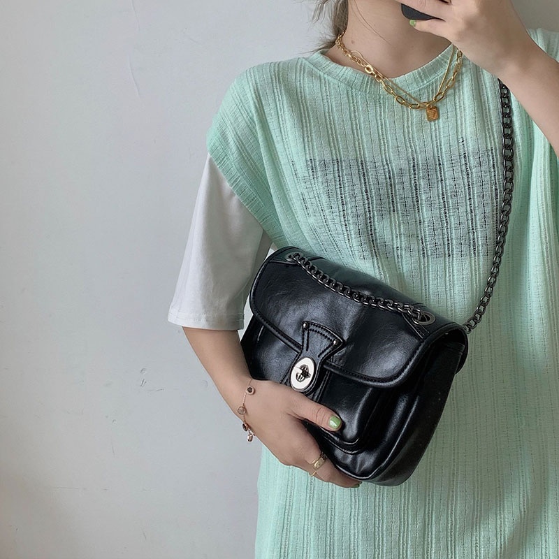 MISCHA Túi Đeo Vai Sức Chứa Lớn Hình Vuông Phong Cách retro Thời Trang