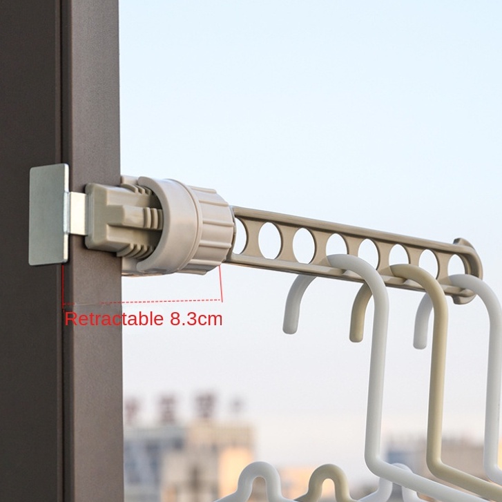 Tại chỗ, 2 giá phơi nắng bằng thép không gỉ, 8 lỗ treo, độ dày trong vòng 8,3cm có thể được lắp đặt, thanh phơi quần áo di động