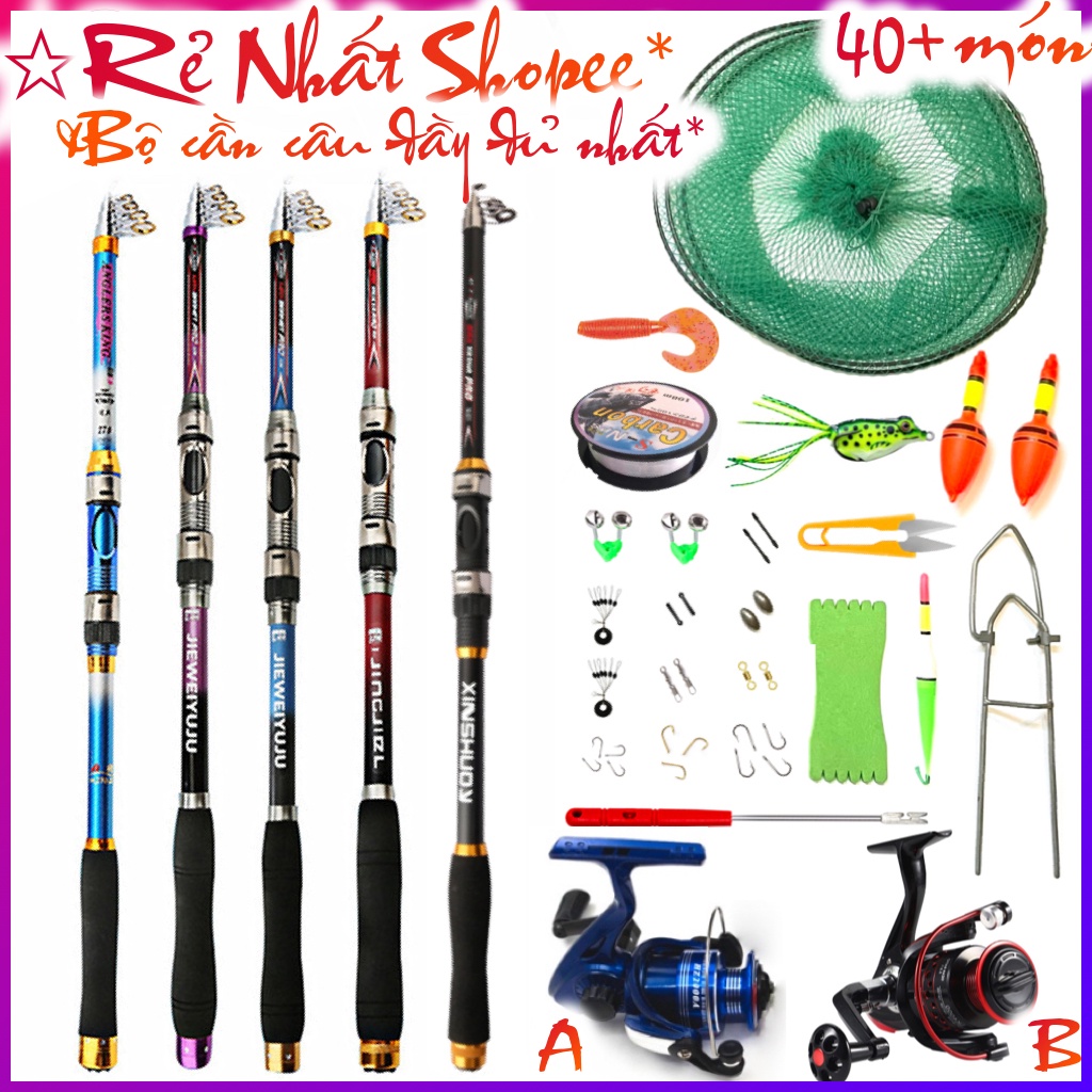 BỘ CẦN CÂU MÁY GIÁ RẺ TỐT NHẤT ⚡️ Đầy đủ nhất mua về câu luôn ✓ Chất lượng tốt - KHỎE VÀ BỀN - Câu xa bờ, câu lure..