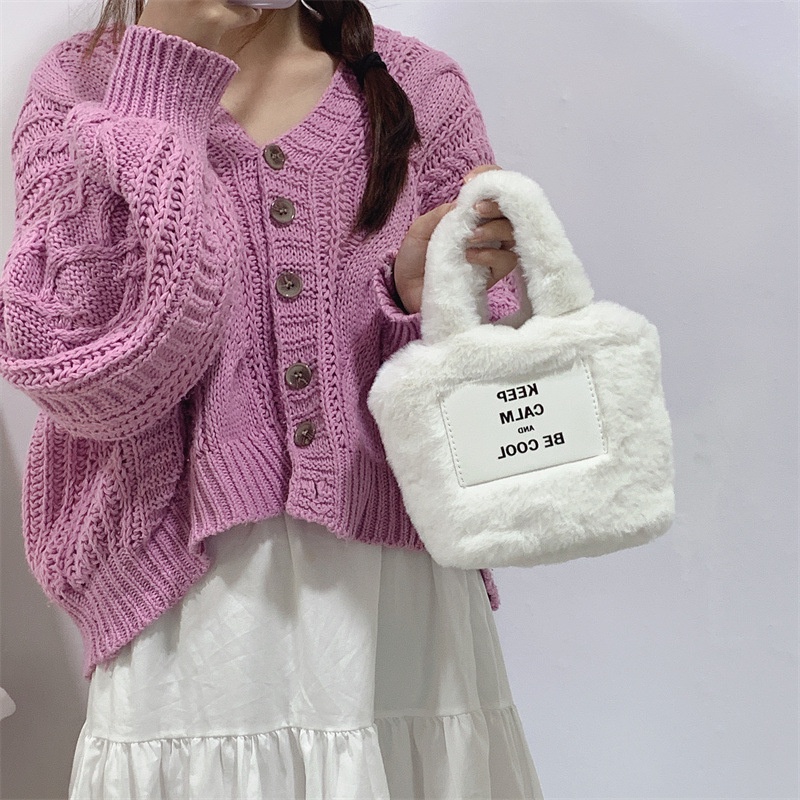 Túi Đeo Chéo Phủ Lông Dễ Thương Thời Trang Cho Nữ