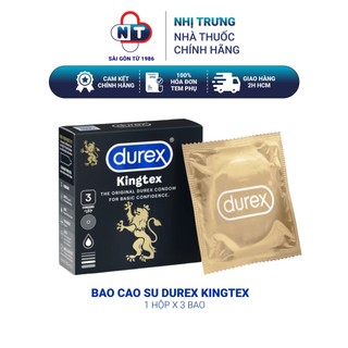 Bao cao su durex kingtex hộp 3 bao