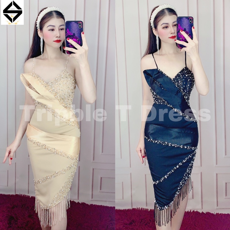 Đầm body công chúa kết cườm sang trọng TRIPBLE T DRESS - MS197Y