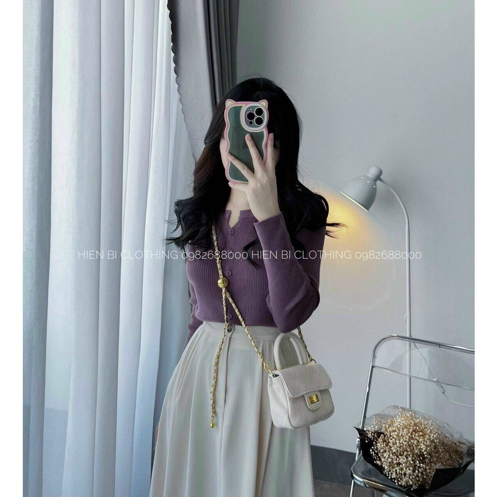 Áo len mềm cúc trước nhiều màu(kèm ảnh thật)