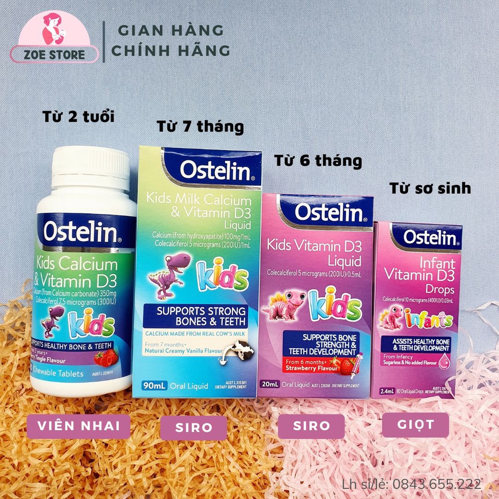 Vitamin D3 OSTERLIN 90 viên xilanh bổ sung cho bé 2 tuổi trở lên