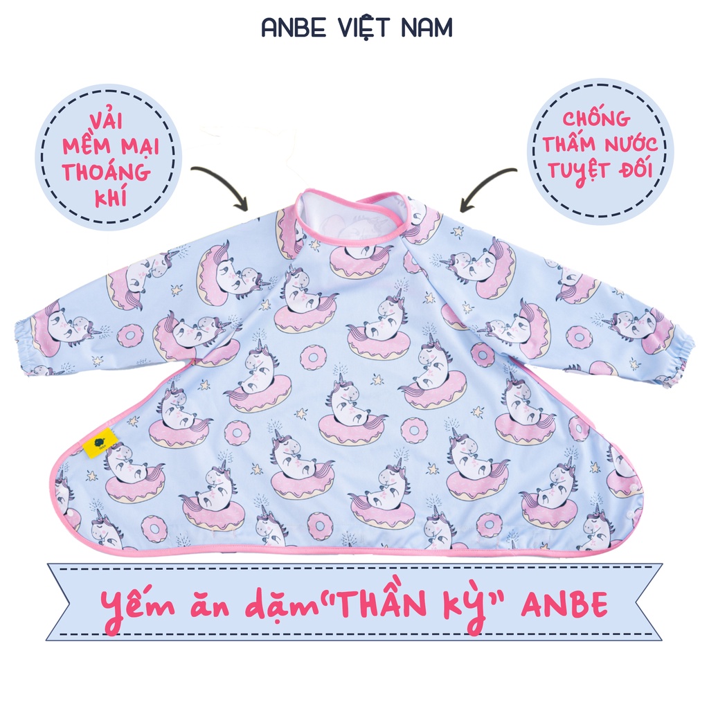 Áo Yếm Ăn Dặm Thần Kỳ Dài Tay Chống Thấm BLW Cho Bé ANBE VIETNAM