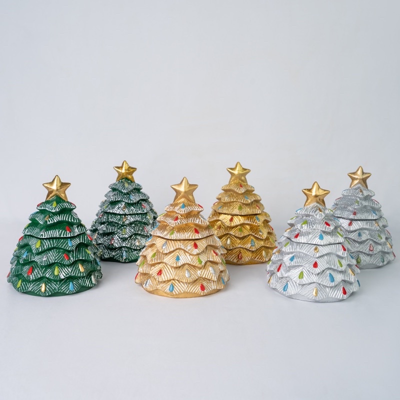 Nến thơm xuất dư hình cây thông NOEL hiệu Mimurhyl 424g sáp đốt được 75h