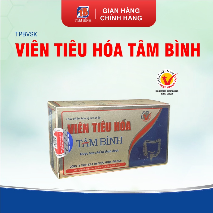 Viên Tiêu hóa Tâm Bình - Hỗ trợ ăn ngon, giảm đầy bụng, khó tiêu, tiêu chảy, táo bón