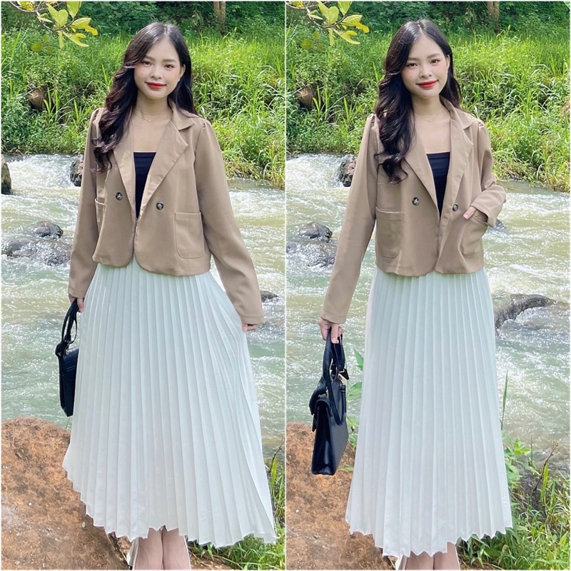 Áo blazer form lửng 2 túi trước