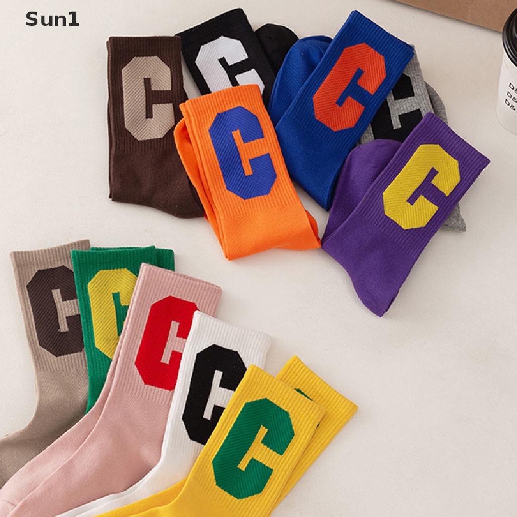 Sun1 > Bán Chạy Vớ Thể Thao Cotton Thoáng Khí In Chữ Big C Nhiều Màu Sắc Phong Cách Hip Hop Đường Phố Hàn Quốc Thời Trang Thu Đông Cho Nam
