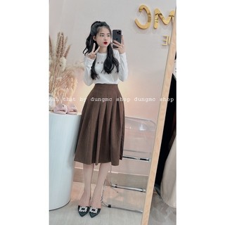 Chân váy xòe phồng tăm nhung ly cao