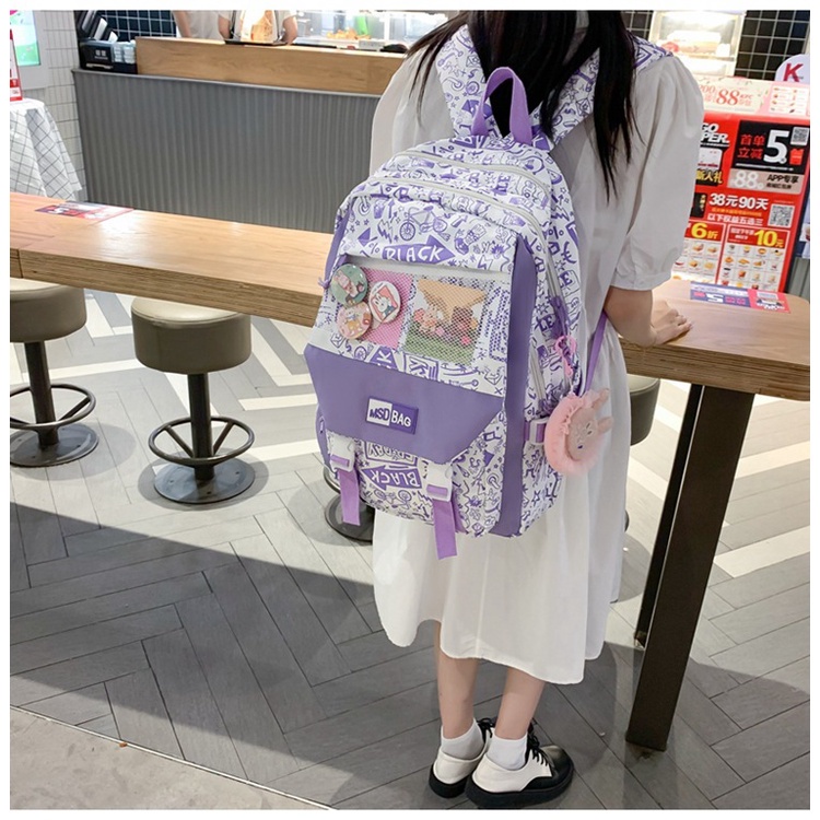 Balo nữ thời trang phong cách Hàn Quốc dày dặn chống thấm nước dùng để vừa laptop 15in6 - Fortune Mouse – BLTT45345