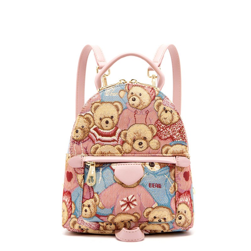 Balo nữ thời trang chất vải dệt hình gấu Nga cực xinh Capucha BL13