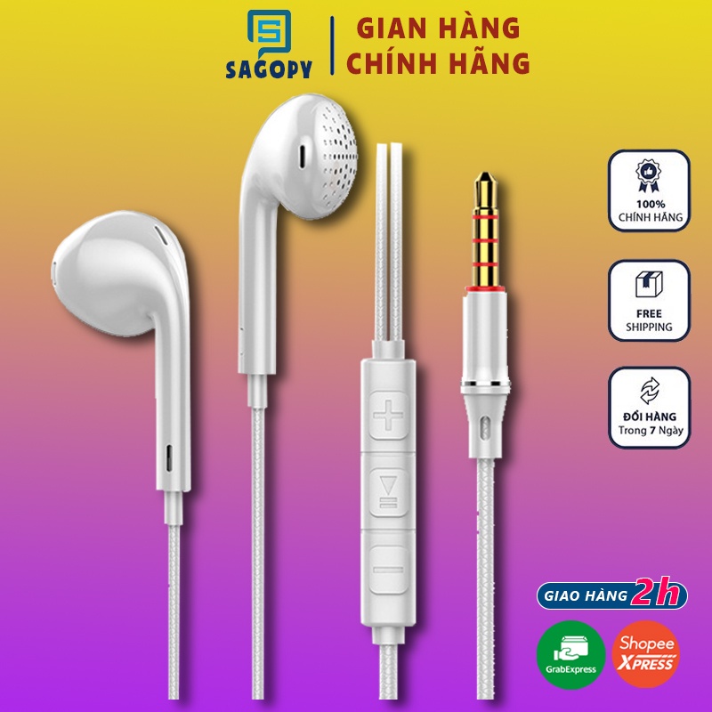 Tai nghe gaming có dây S P M2 có mic nhét tai phone chống ồn giắc 3.5 chơi game