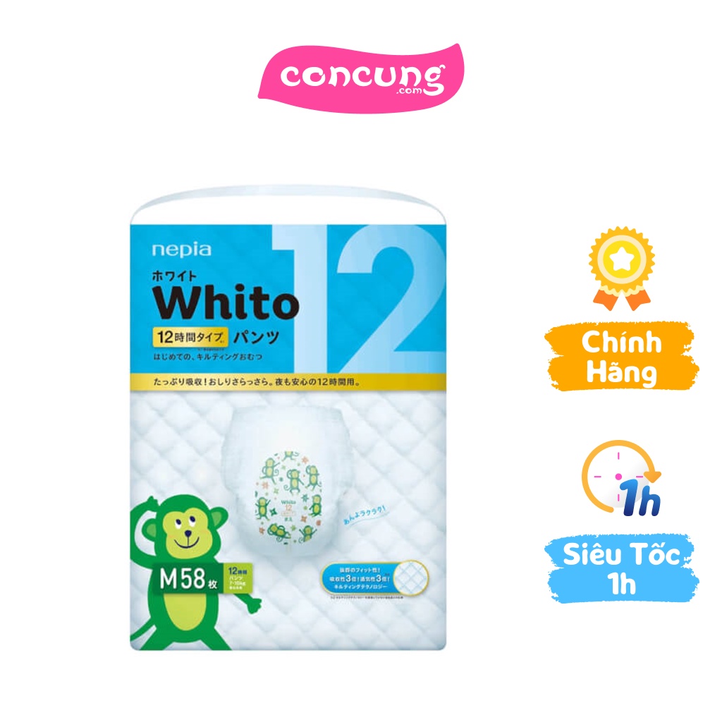 Bỉm tã quần siêu cao cấp Nhật Bản Whito size M 58 miếng