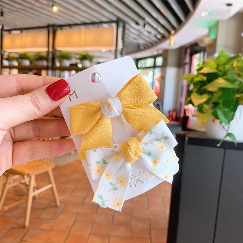 Set 2 Kẹp Tóc Vải Nơ Hoa Cho Bé Dễ Thương Đáng Yêu Phụ Kiện Tóc Xu Hướng Hàn Quốc Mới