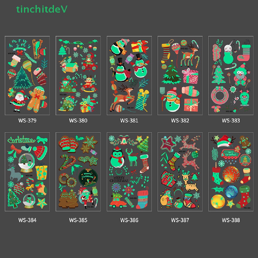 Hình Xăm Dán Tạm Thời Họa Tiết Giáng Sinh Phát Quang Độc Đáo