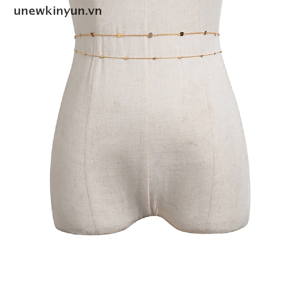 Thắt Lưng Dây Xích Mảnh Xỏ Hạt Thời Trang Đường Phố Vintage Mùa Hè Cho Nữ Y2K