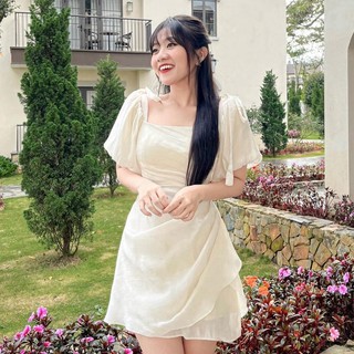 Đầm HANNA - Đầm trễ vai nhún eo