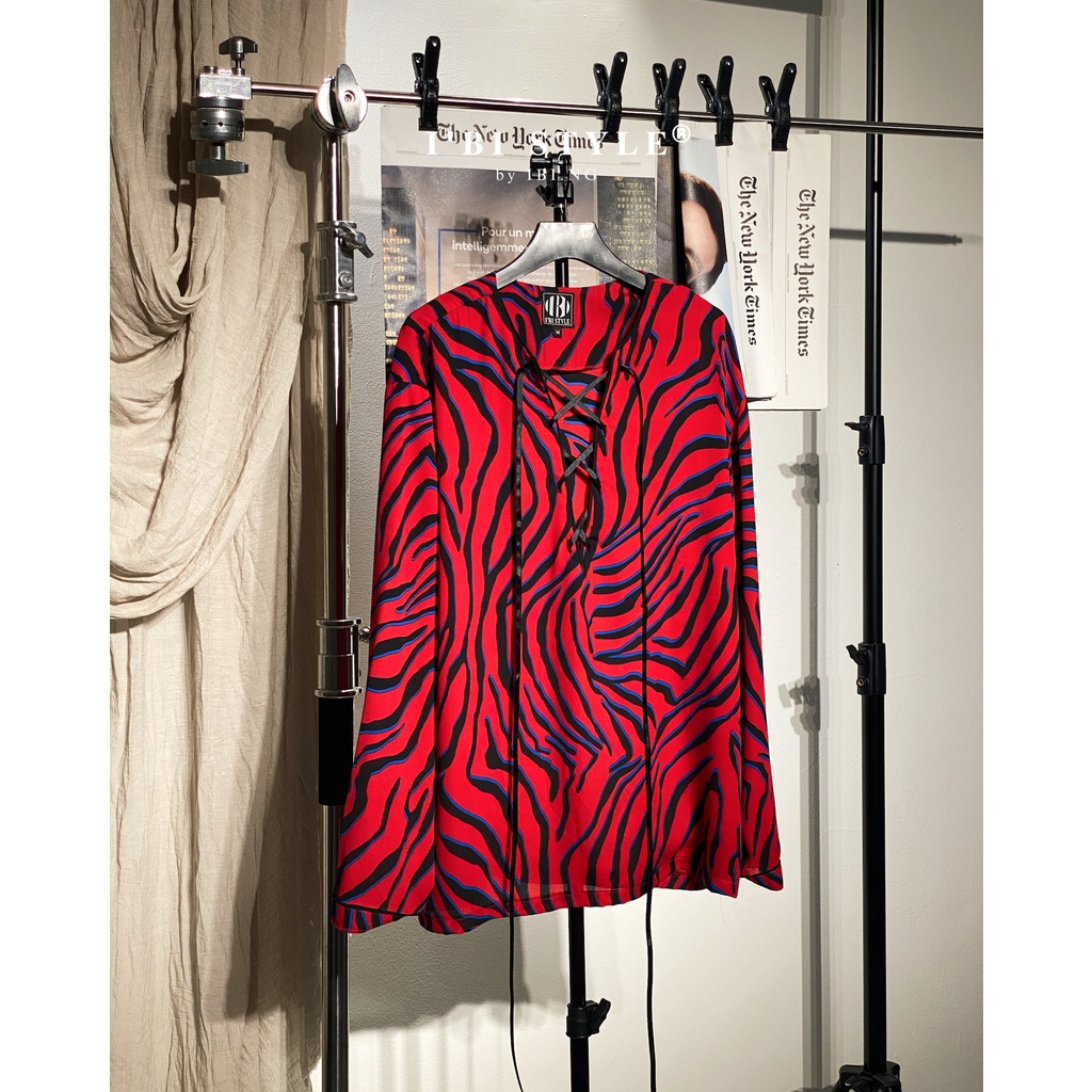 Áo Sơmi Tay Dài Đỏ Vằn