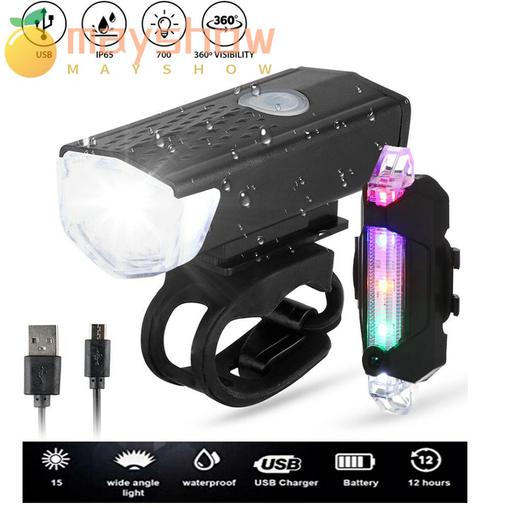 Đèn Pin 3 Chế Độ Có Thể Sạc Lại Bằng Cổng USB 300 Lumens Dành Cho Xe Đạp