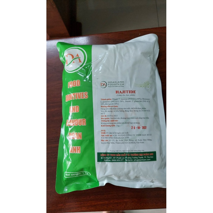 Điều vị Hajitide  dùng điều vị trong sản xuất chả lụa,cá viên, nước mắm,phở
