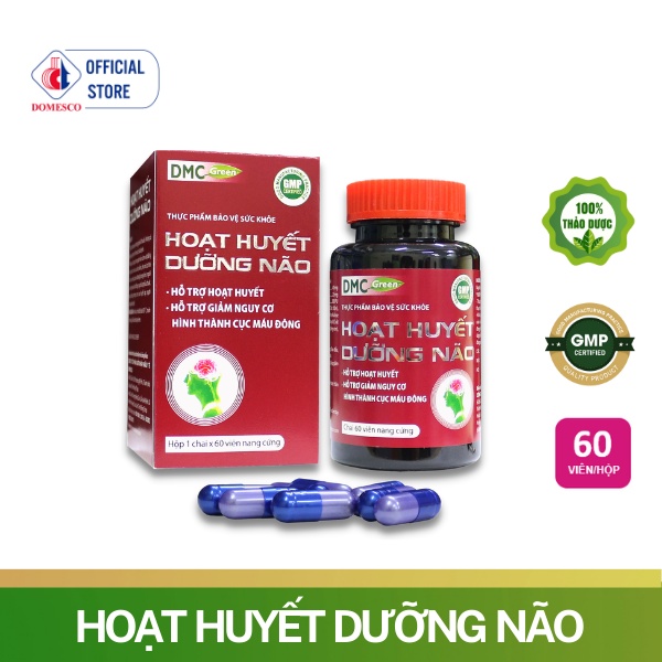 Viên Uống Bổ Não HOẠT HUYẾT DƯỠNG NÃO Domesco – Lọ 60 Viên