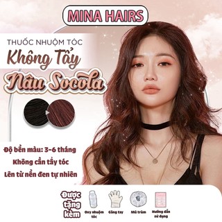 Thuốc nhuộm tóc màu nâu socola - nâu chocolate không tẩy | mina hairs